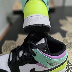 Nike Black, White, Green, and Purple Sneakers